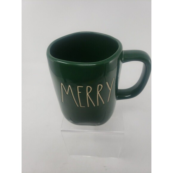 Rae Dunn MERRY Coffee Tea Mug Large Green Christmas New Ceramic - Picture 3 of 12